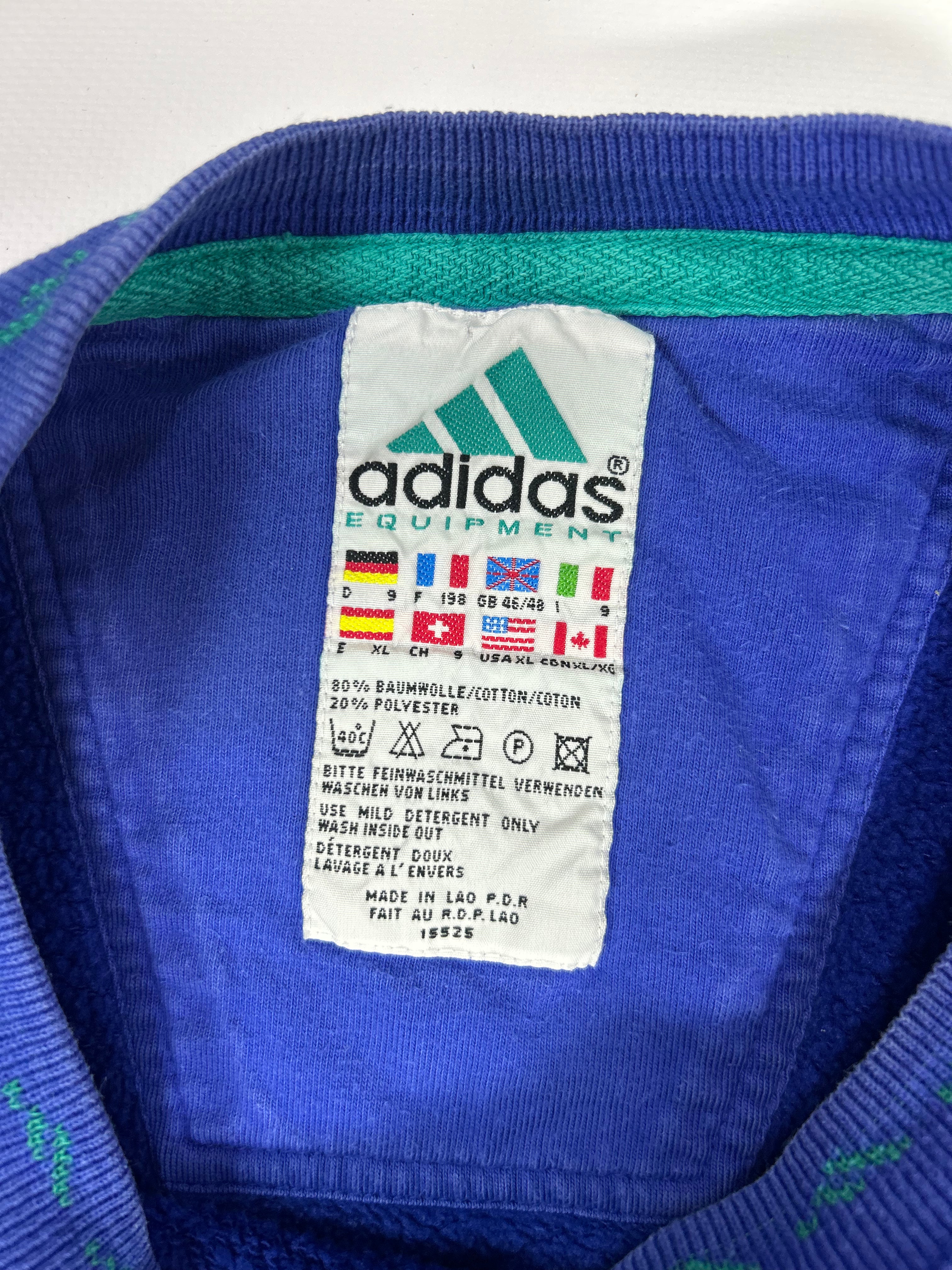 RARE Adidas EQUIPMENT Vintage Sweatshirt Blue - (XL)