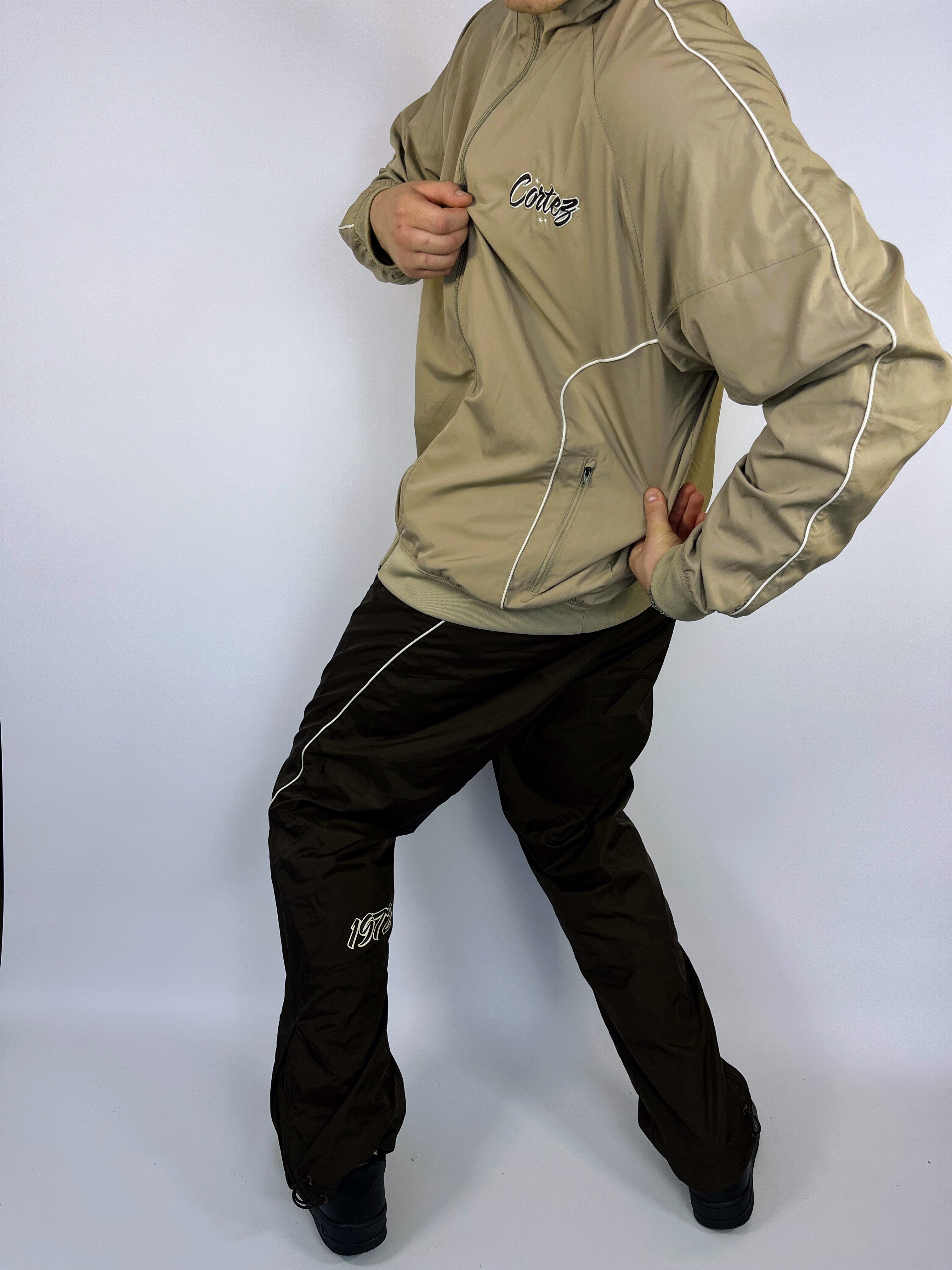 SUPER RARE Nike CORTEZ tracksuit Brown - (XL)