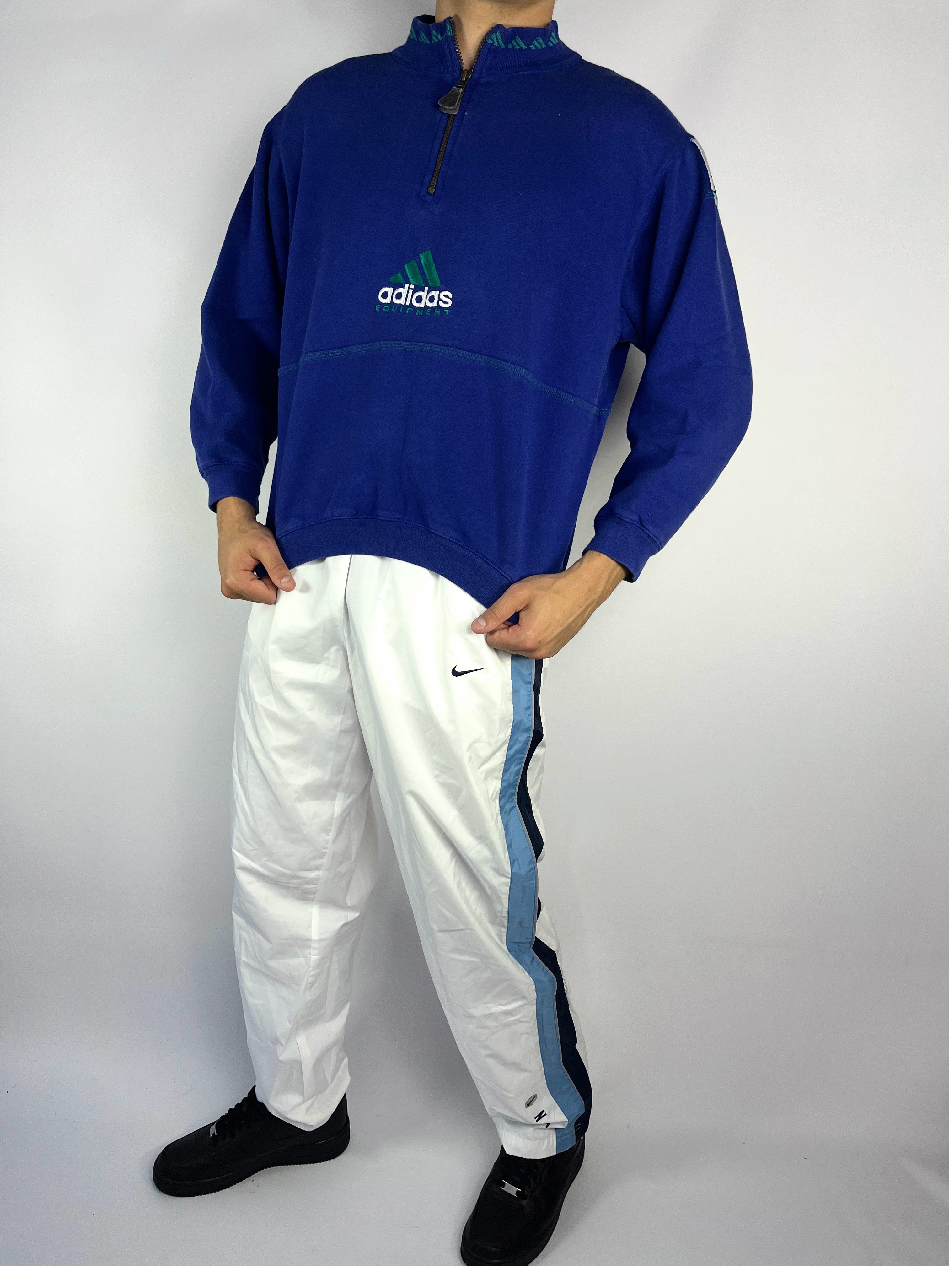 RARE Adidas EQUIPMENT Vintage Sweatshirt Blue - (S)