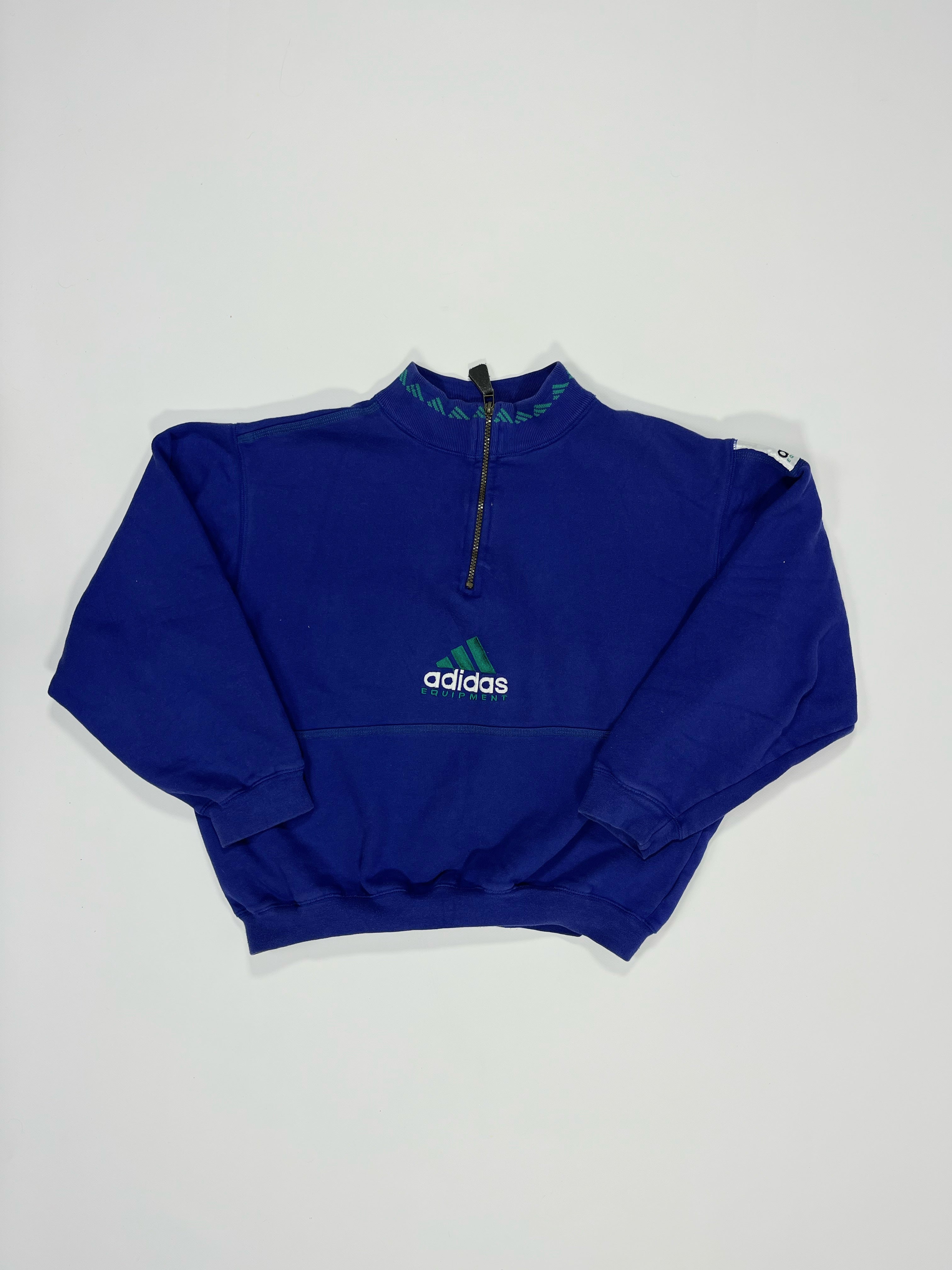 RARE Adidas EQUIPMENT Vintage Sweatshirt Blue - (S)