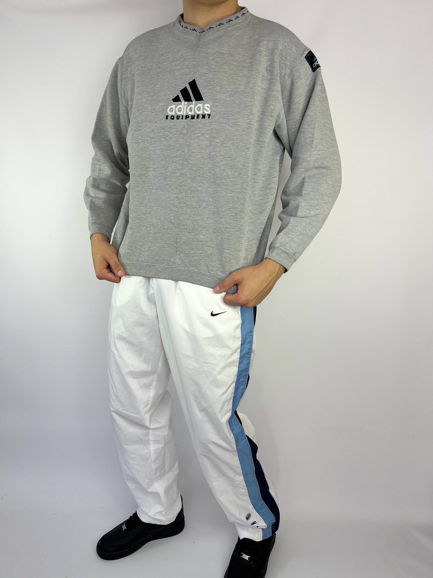 RARE Adidas EQUIPMENT Vintage Sweatshirt Gray - (M)