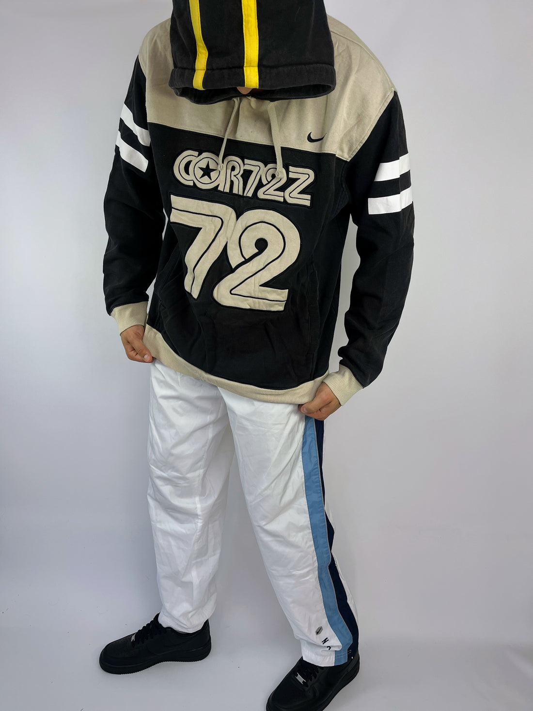 RARE Nike CORTEZ Vintage Hoodie Balck - (XL)