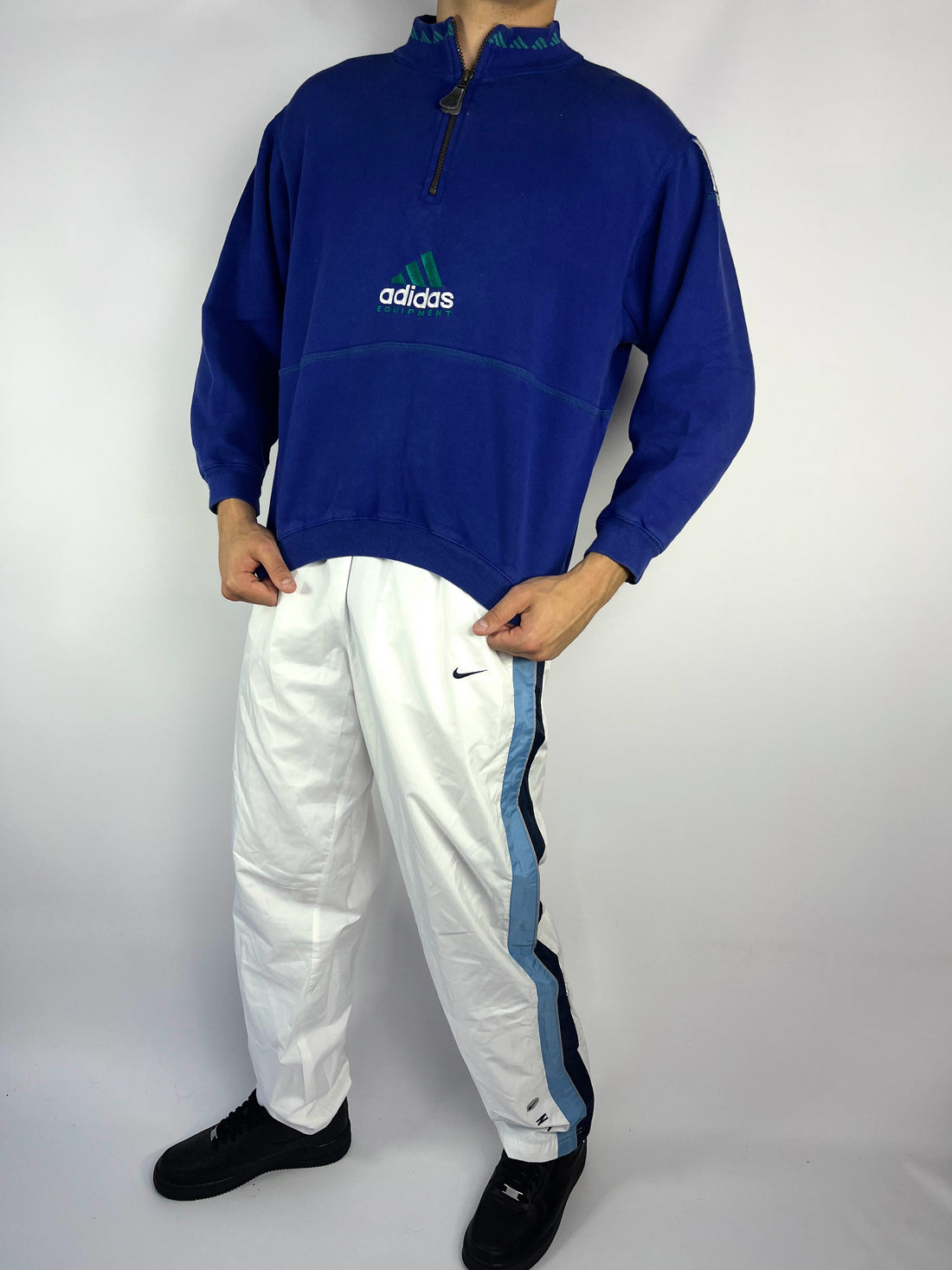 RARE Adidas EQUIPMENT Vintage Sweatshirt Blue - (S)