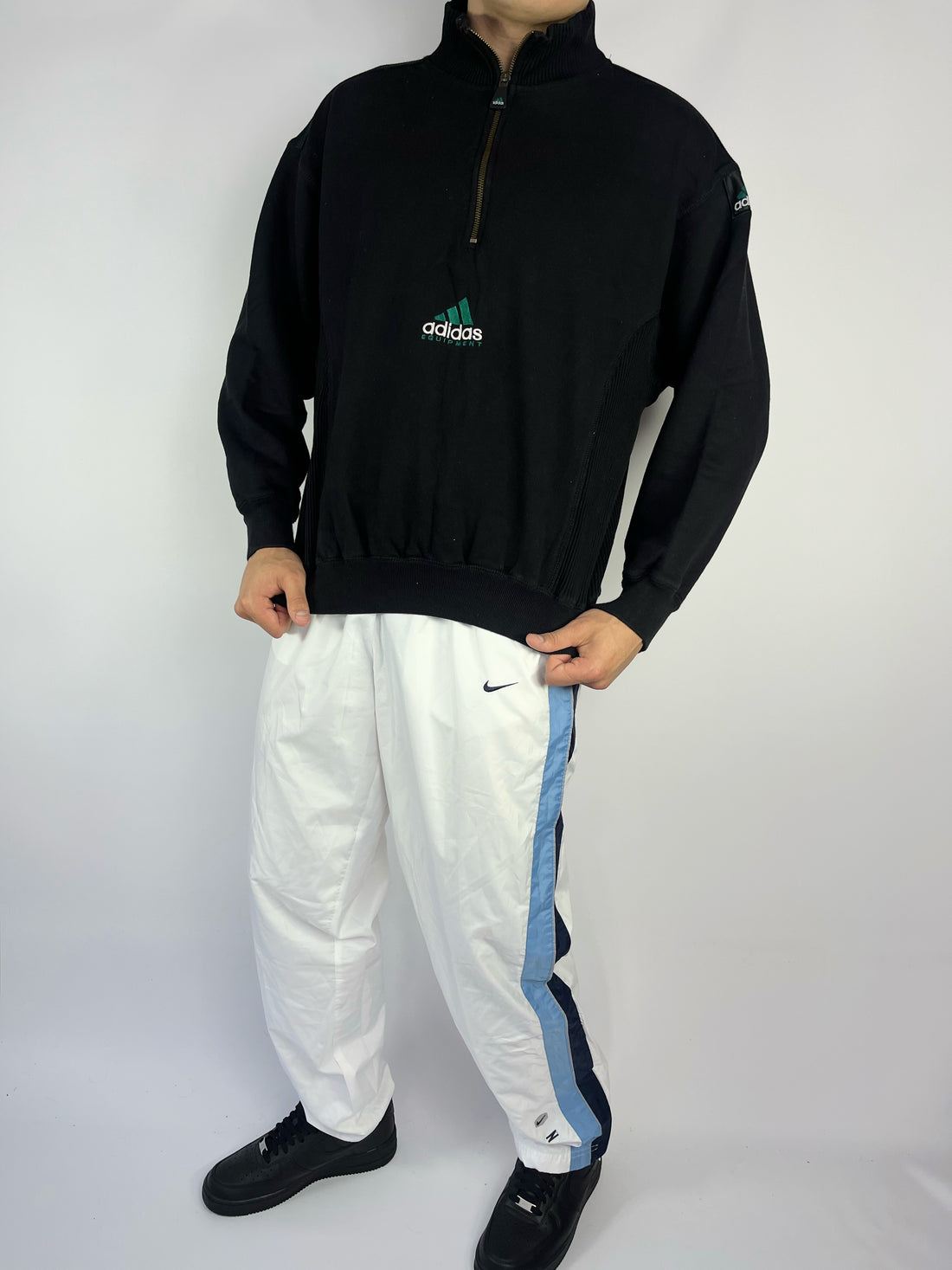 RARE Adidas EQUIPMENT Vintage Sweatshirt Black - (S)