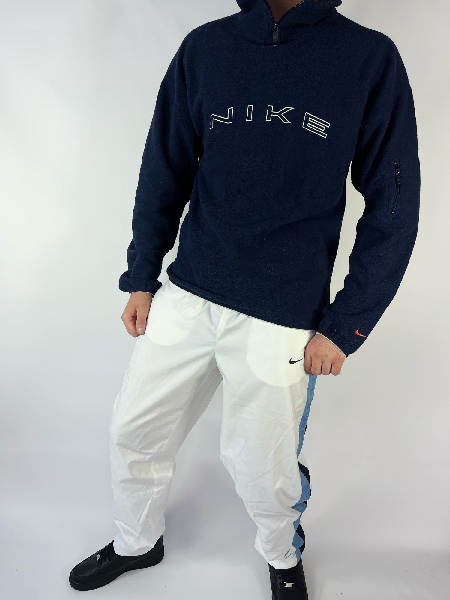 SUPER RARE Nike Vintage Zip-Fleece Navy - (XL)