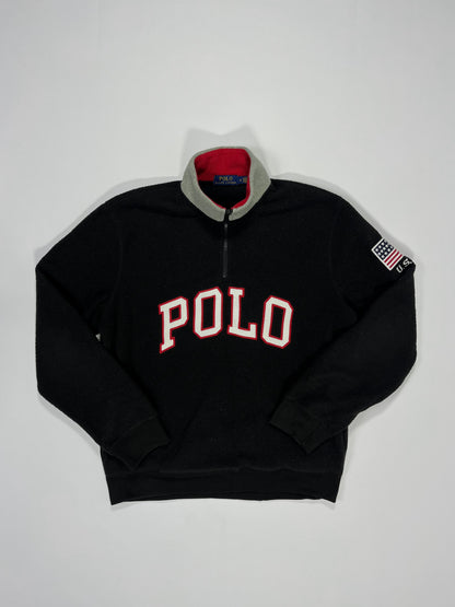 RARE Polo Ralph Lauren Vintage Zip-Fleece Black - (M)