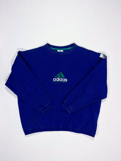 RARE Adidas EQUIPMENT Vintage Sweatshirt Blue - (XL)